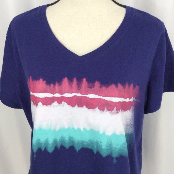 Tek Gear T-Shirt Womens Size XXL Purple Abstract Graphic Print Short Sleeve - Picture 5 of 9